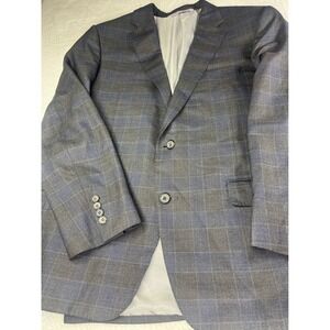 Samuelsohn Wool Icewool 150s Plaid Blazer Jacket Men 2 Button Made in Canada